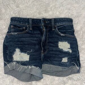 Hollister Blue Distressed Shorts High Rise